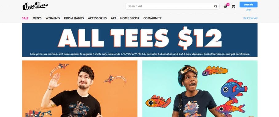 Threadless - custom tees, web2print ecommerce business