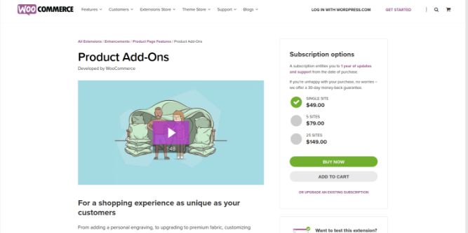 woocommerce product add-on