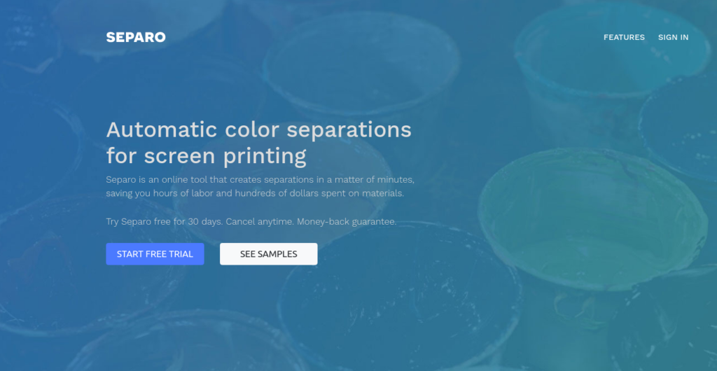 Separo - Automatic color separations for screen printing