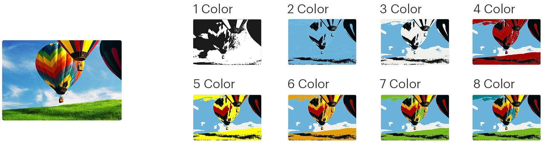 Vectorize image to detect or remove colors
